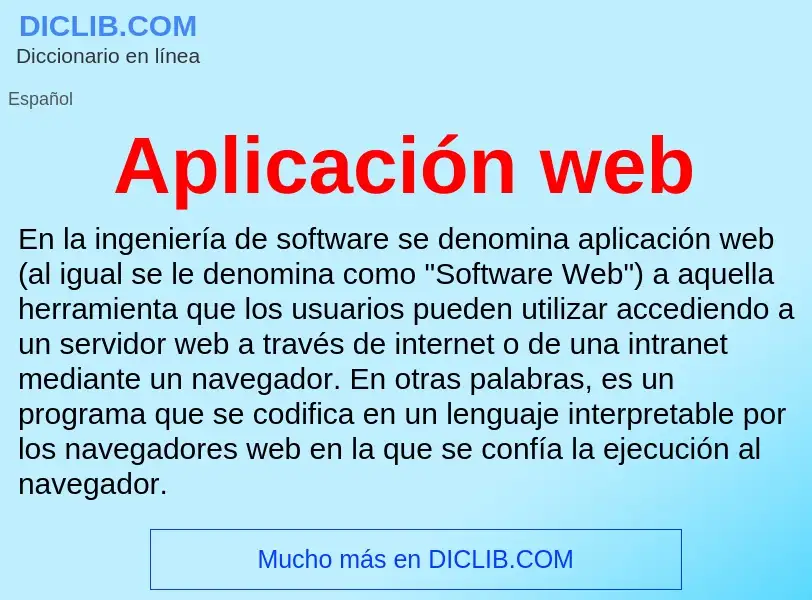 Τι είναι Aplicación web - ορισμός