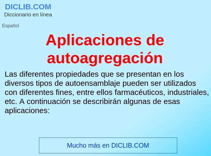 ¿Qué es Aplicaciones de autoagregación? - significado y definición