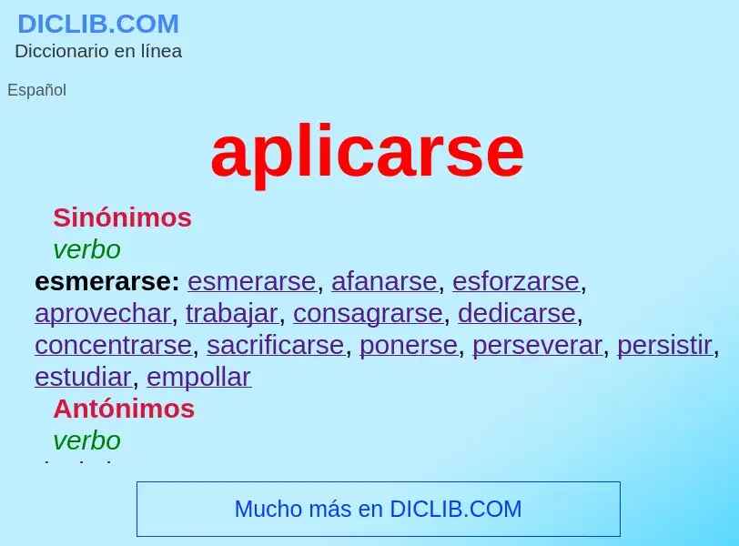 O que é aplicarse - definição, significado, conceito