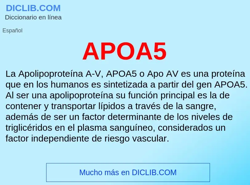 ¿Qué es APOA5? - significado y definición