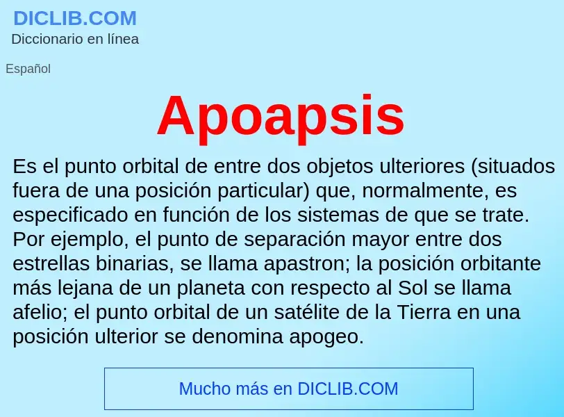 ¿Qué es Apoapsis? - significado y definición