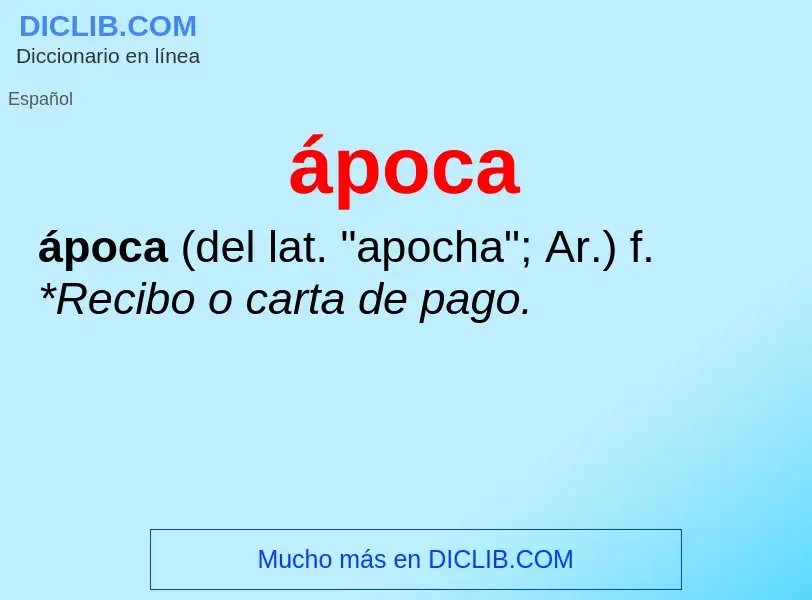 ¿Qué es ápoca? - significado y definición