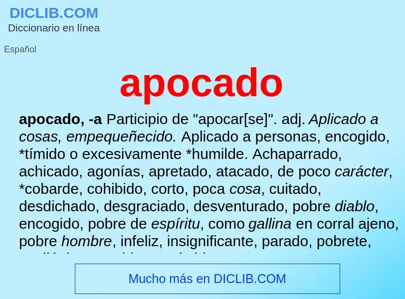 ¿Qué es apocado? - significado y definición