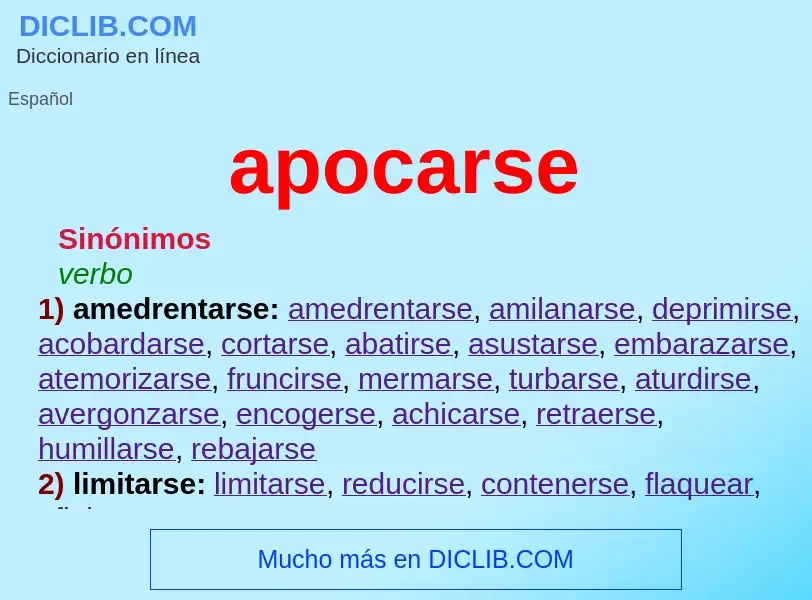 O que é apocarse - definição, significado, conceito