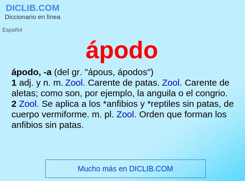 Wat is ápodo - definition