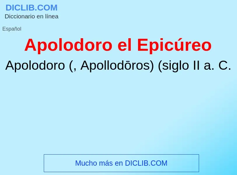 What is Apolodoro el Epicúreo - definition