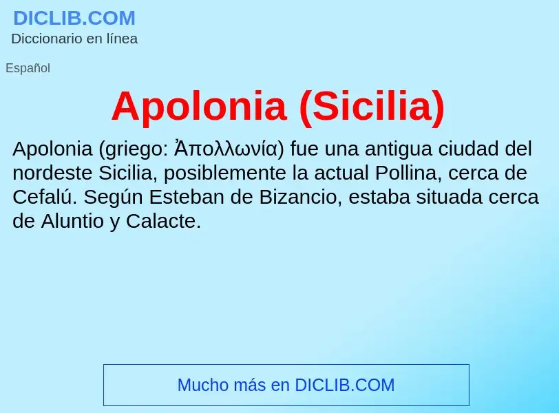 ¿Qué es Apolonia (Sicilia)? - significado y definición