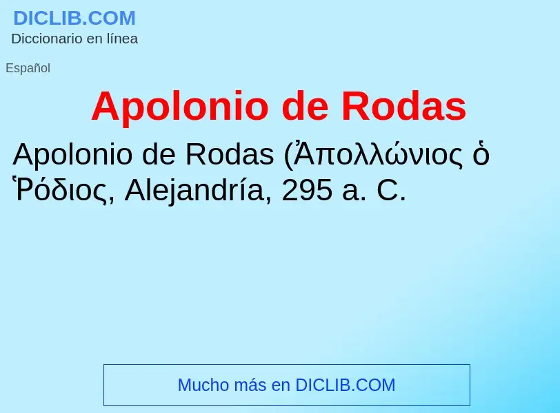 ¿Qué es Apolonio de Rodas? - significado y definición