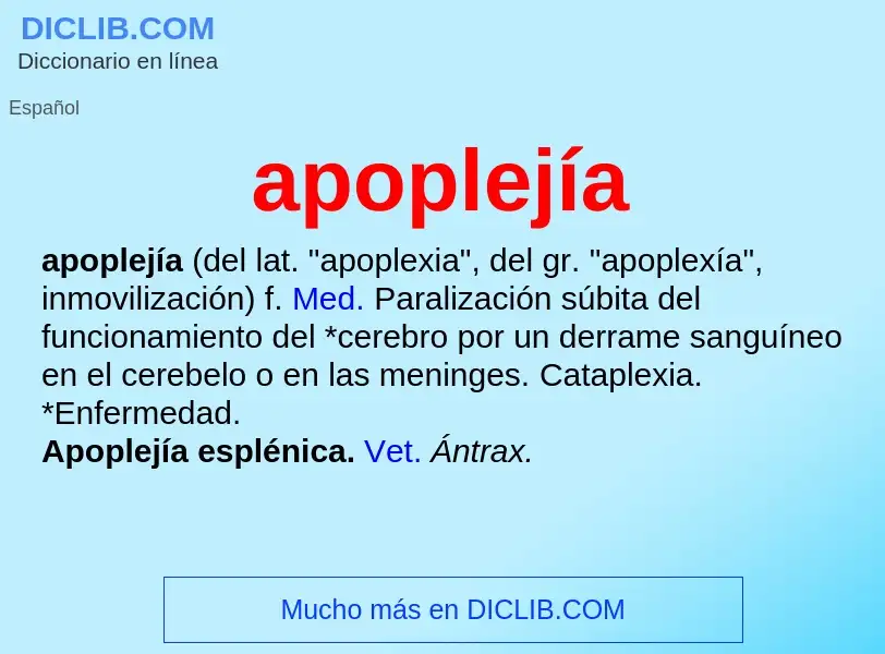 What is apoplejía - meaning and definition