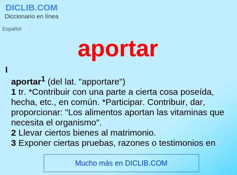 What is aportar - definition