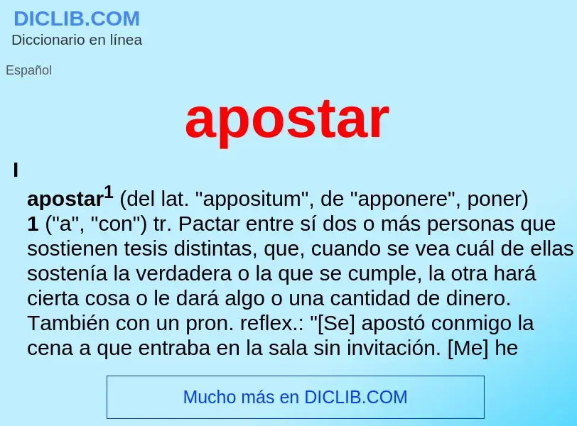 What is apostar - meaning and definition