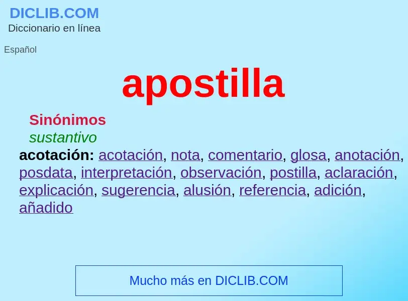 Wat is apostilla - definition