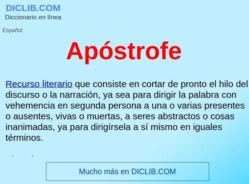 What is Apóstrofe  - definition