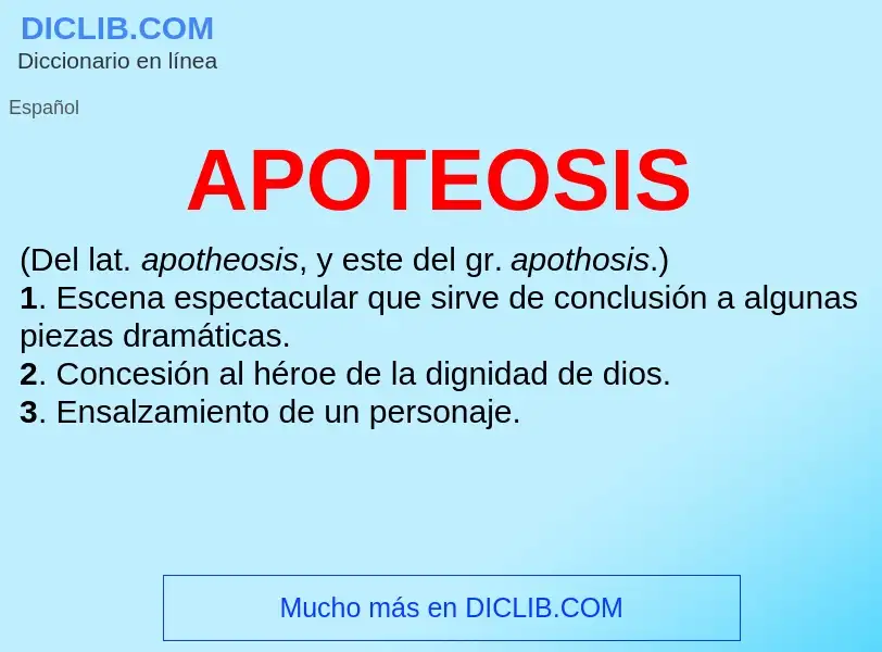 Wat is APOTEOSIS - definition