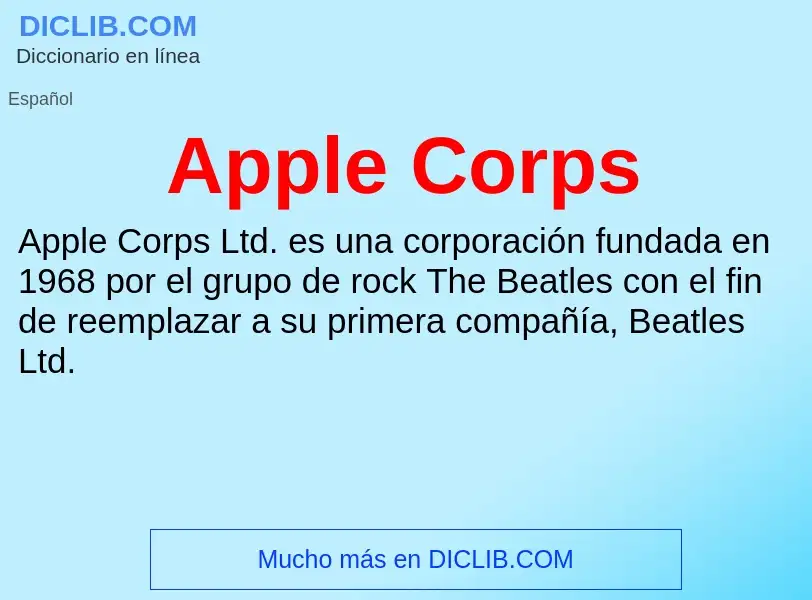 What is Apple Corps - meaning and definition