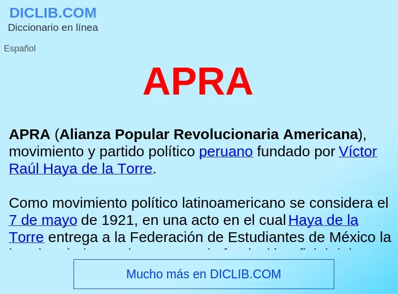 ¿Qué es APRA ? - significado y definición