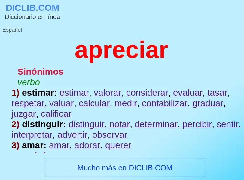 ¿Qué es apreciar? - significado y definición