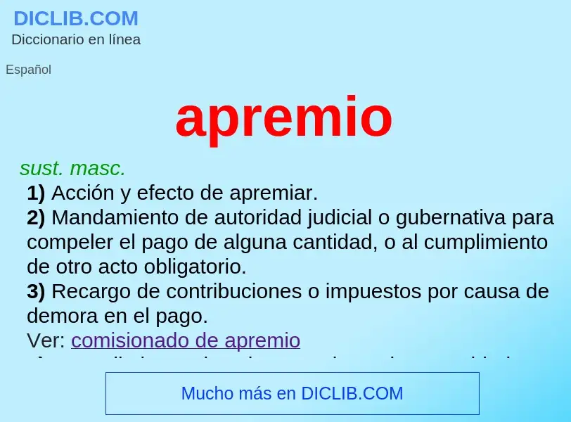 O que é apremio - definição, significado, conceito