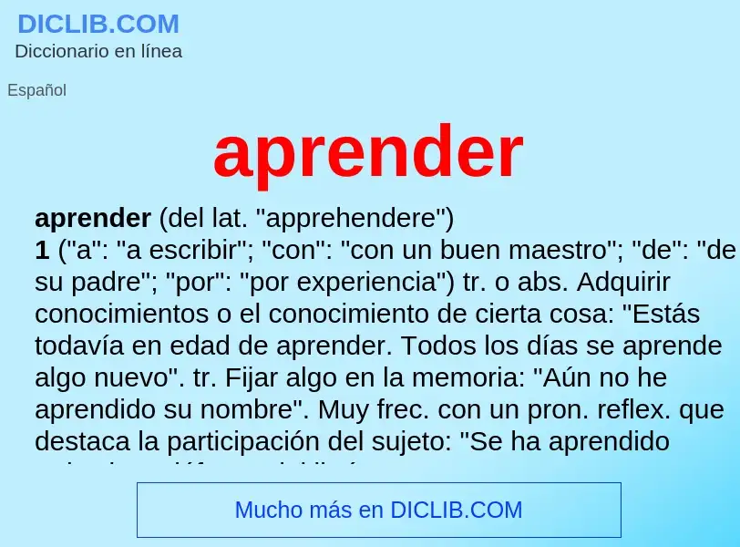 Wat is aprender - definition