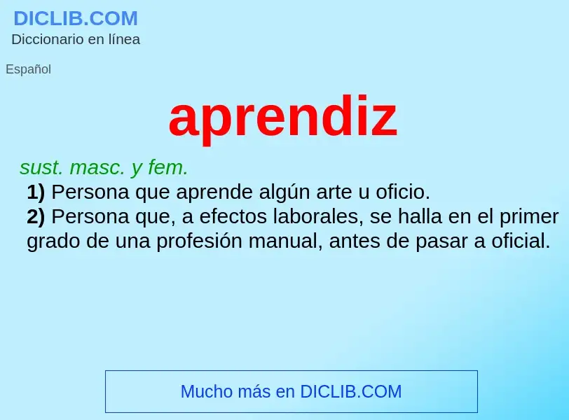 ¿Qué es aprendiz? - significado y definición