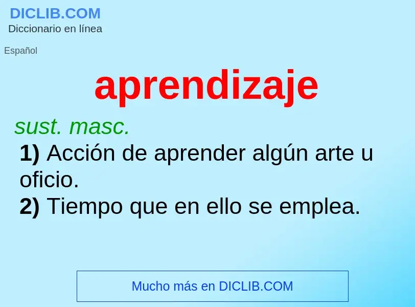 What is aprendizaje - meaning and definition