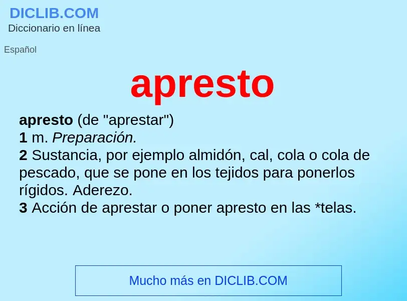 O que é apresto - definição, significado, conceito