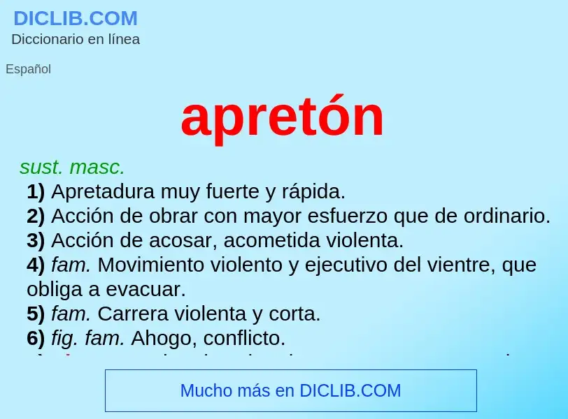 What is apretón - meaning and definition