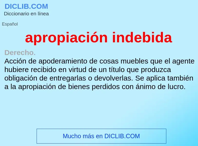 What is apropiación indebida - definition