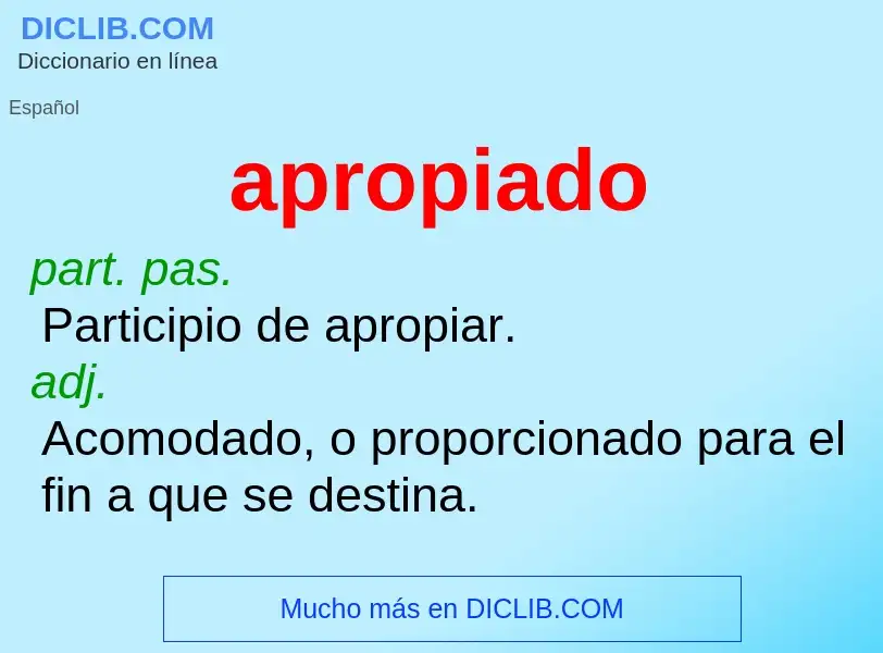 Wat is apropiado - definition