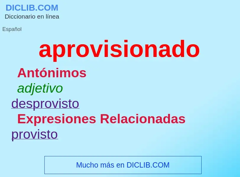 What is aprovisionado - definition