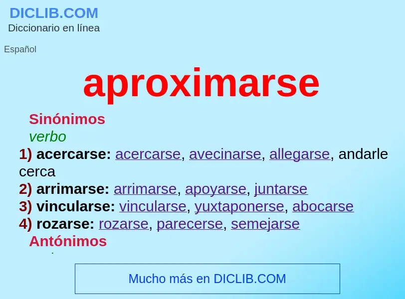 What is aproximarse - definition