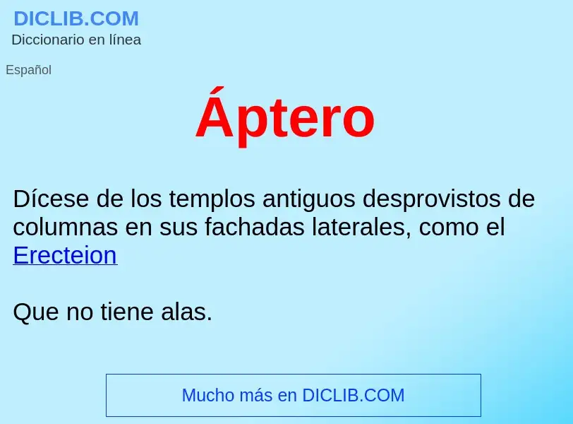 Wat is Áptero  - definition