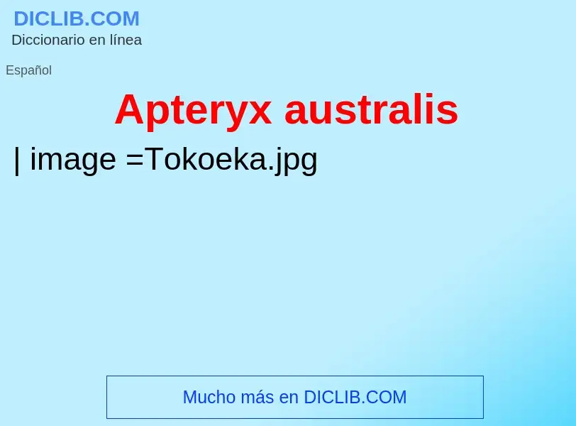 Τι είναι Apteryx australis - ορισμός