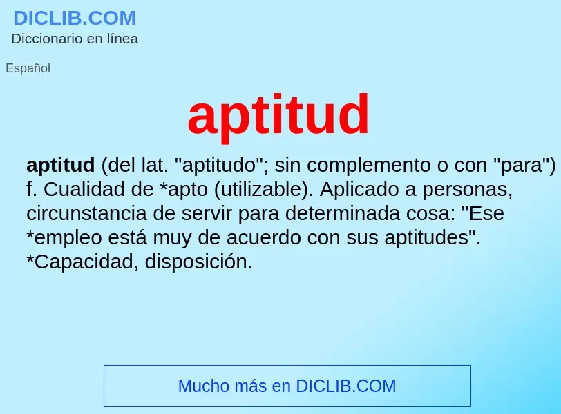 What is aptitud - meaning and definition