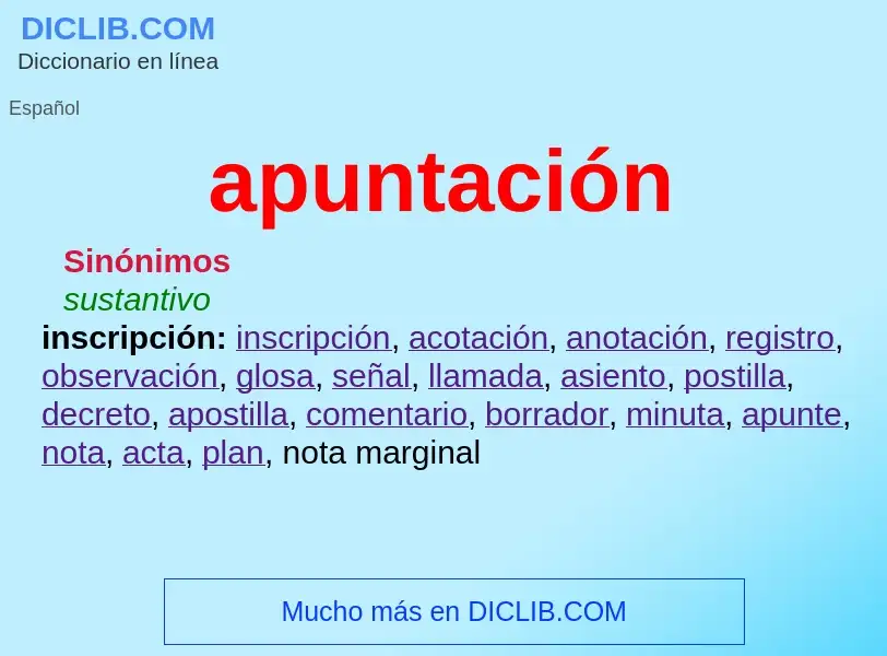 Was ist apuntación - Definition