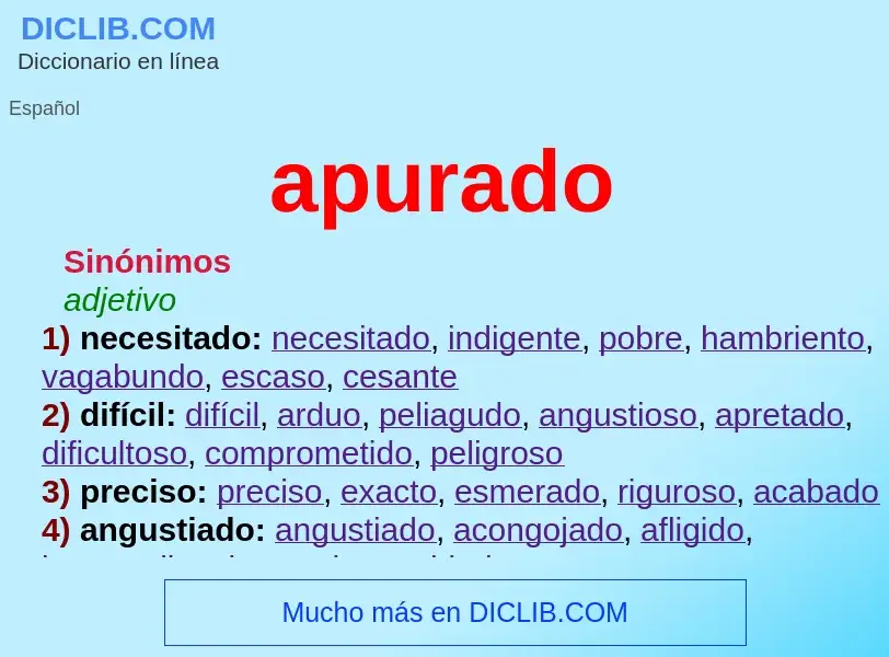 Wat is apurado - definition