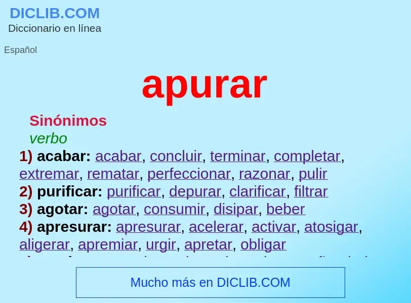 What is apurar - definition