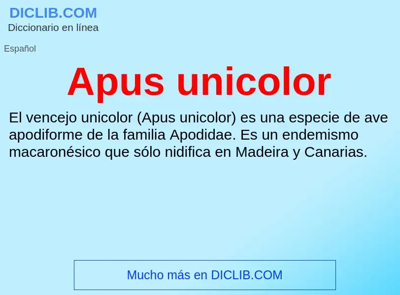 Che cos'è Apus unicolor - definizione