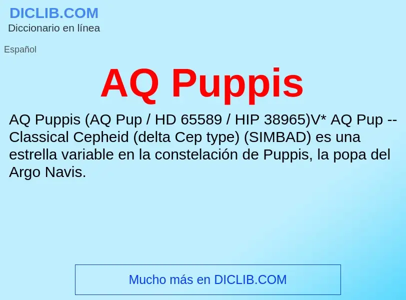 ¿Qué es AQ Puppis? - significado y definición