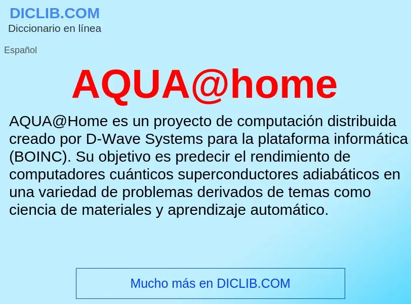 ¿Qué es AQUA@home? - significado y definición