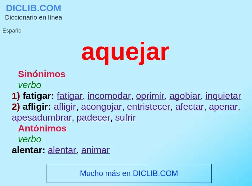 What is aquejar - definition