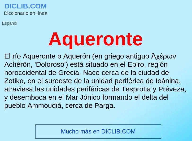 ¿Qué es Aqueronte? - significado y definición