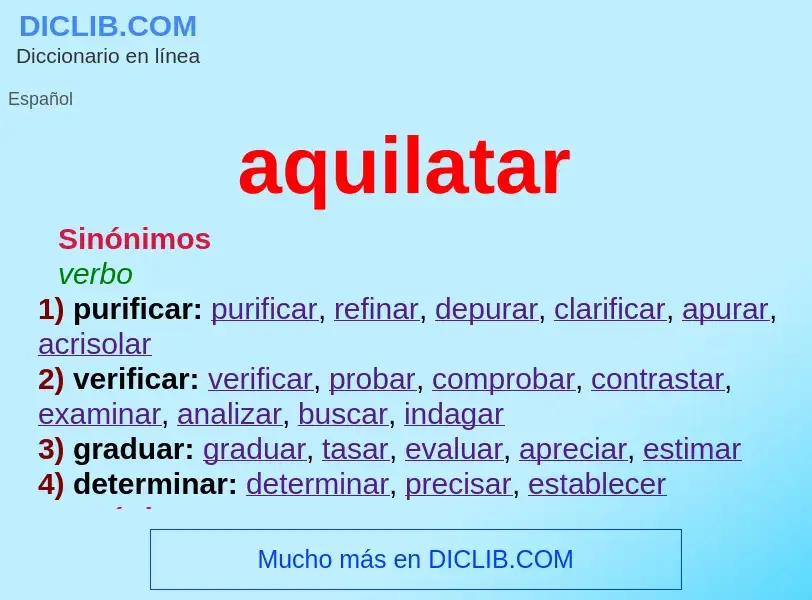 What is aquilatar - meaning and definition