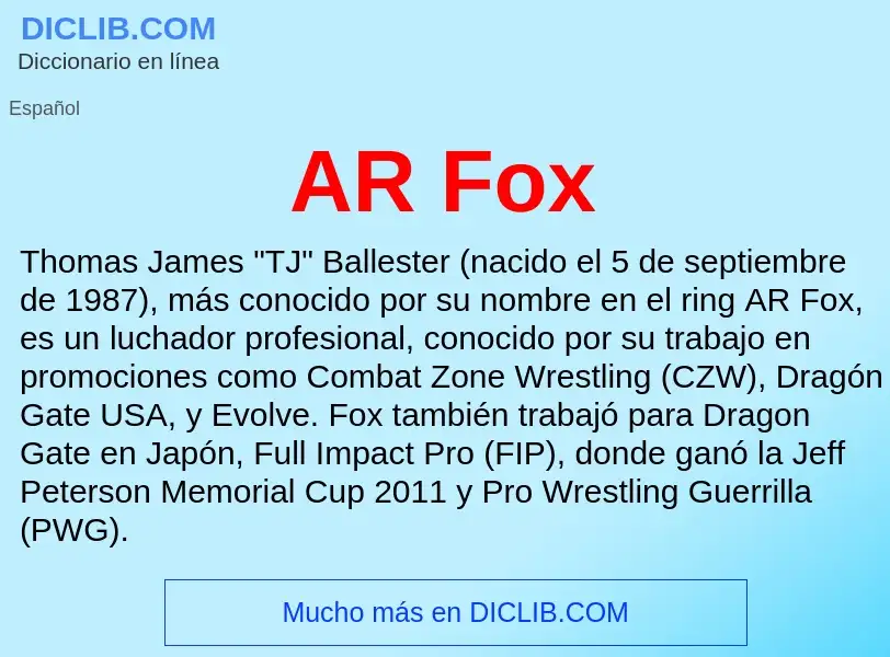 ¿Qué es AR Fox? - significado y definición