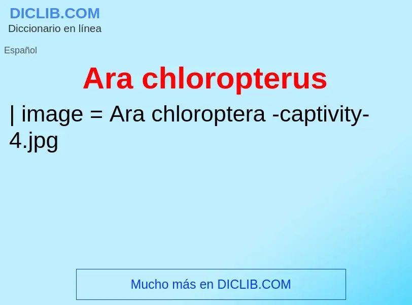 Wat is Ara chloropterus - definition