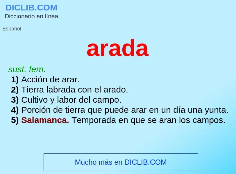 ¿Qué es arada? - significado y definición