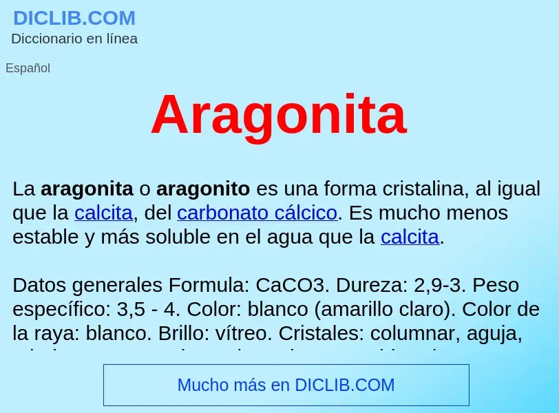 What is Aragonita  - definition