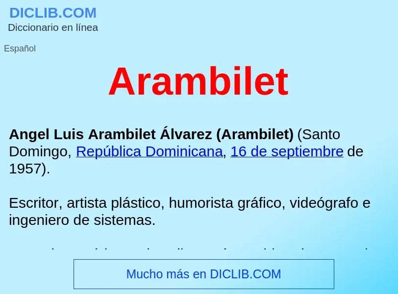 ¿Qué es Arambilet ? - significado y definición