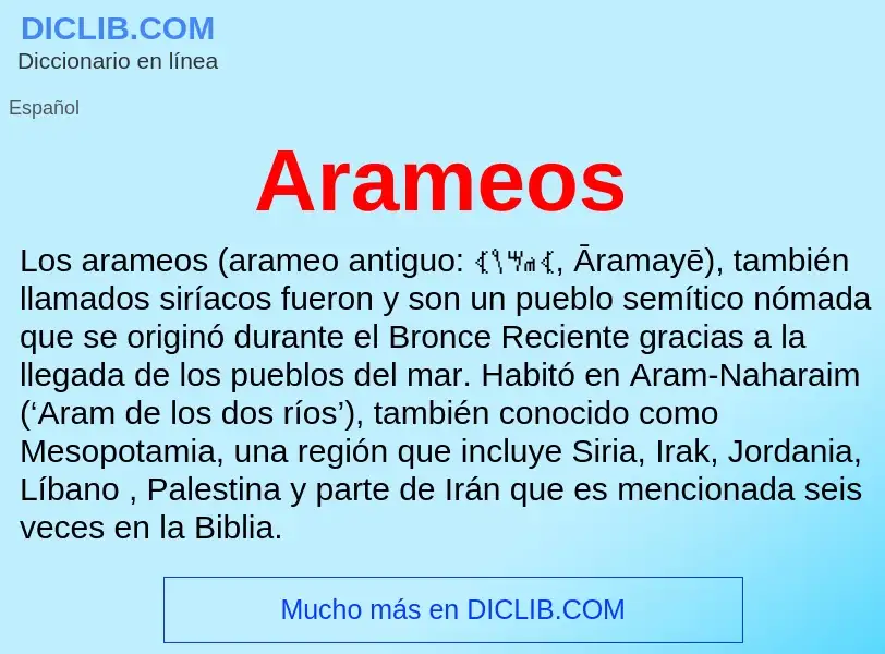 ¿Qué es Arameos? - significado y definición