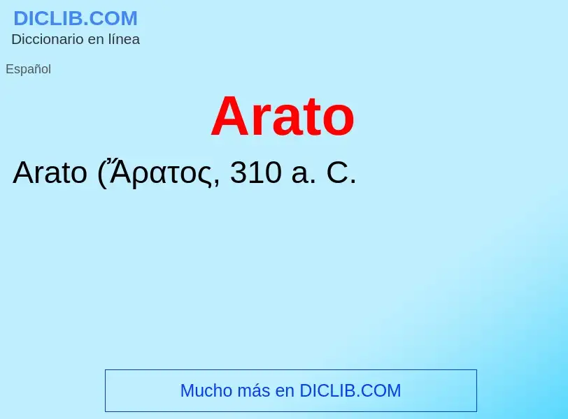 ¿Qué es Arato? - significado y definición